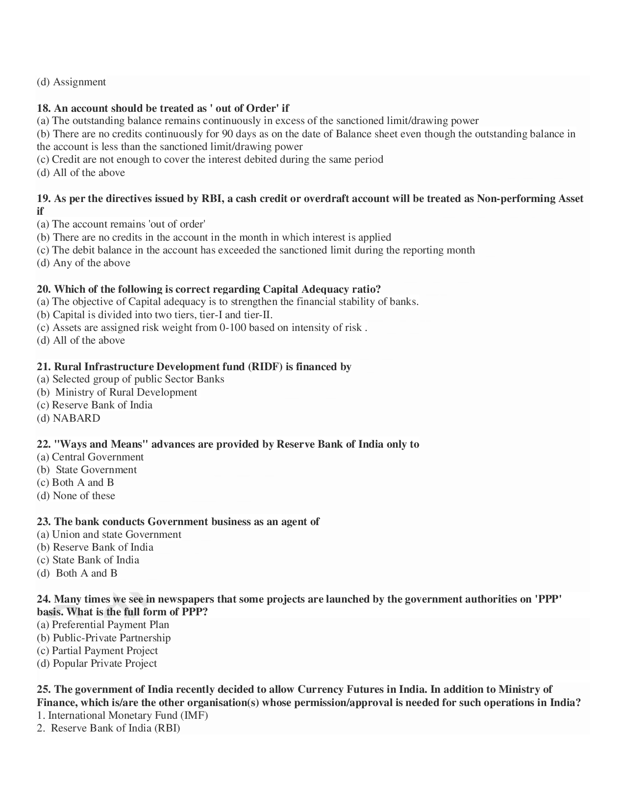 Banking Awareness Objective Type Questions With Answer - Page 4