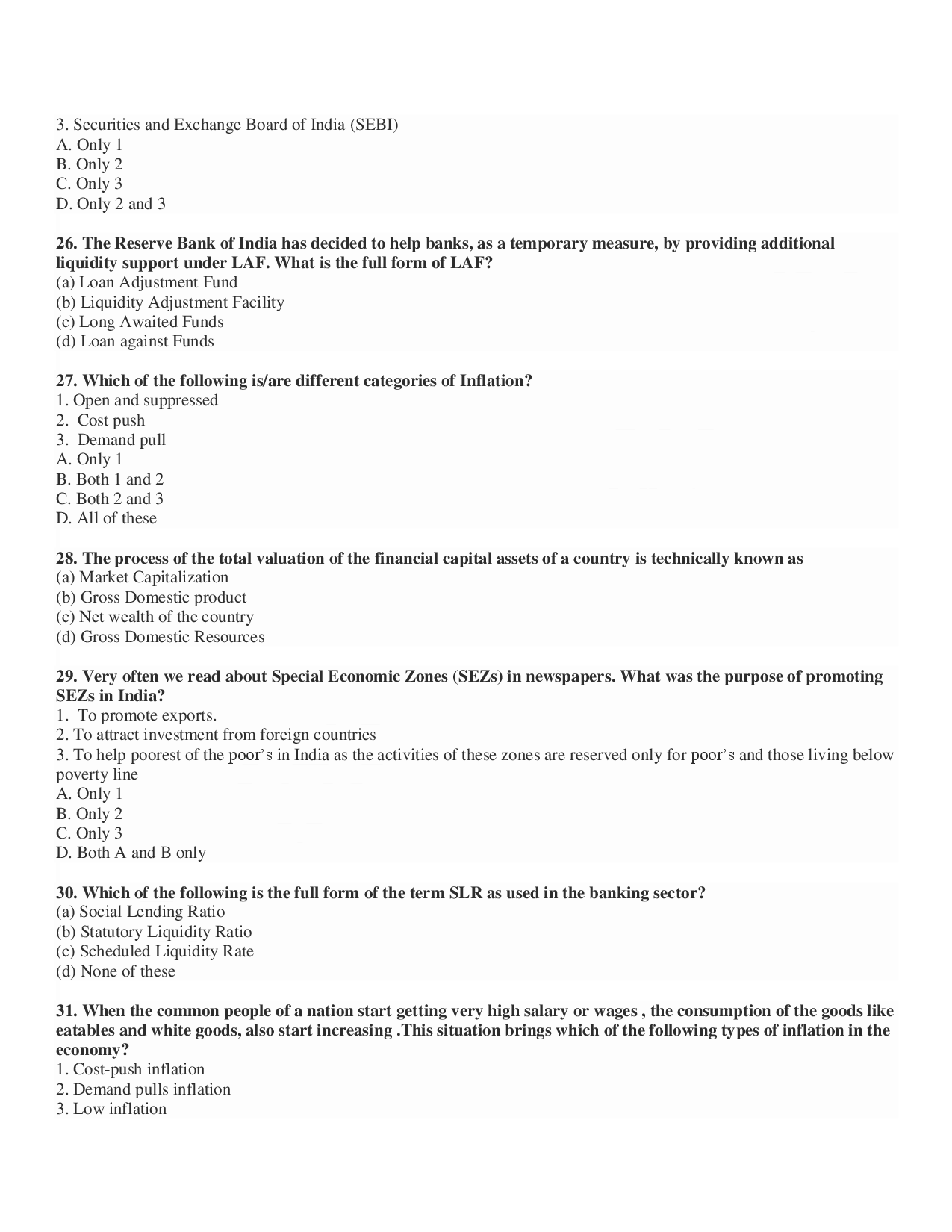 Banking Awareness Objective Type Questions With Answer - Page 5