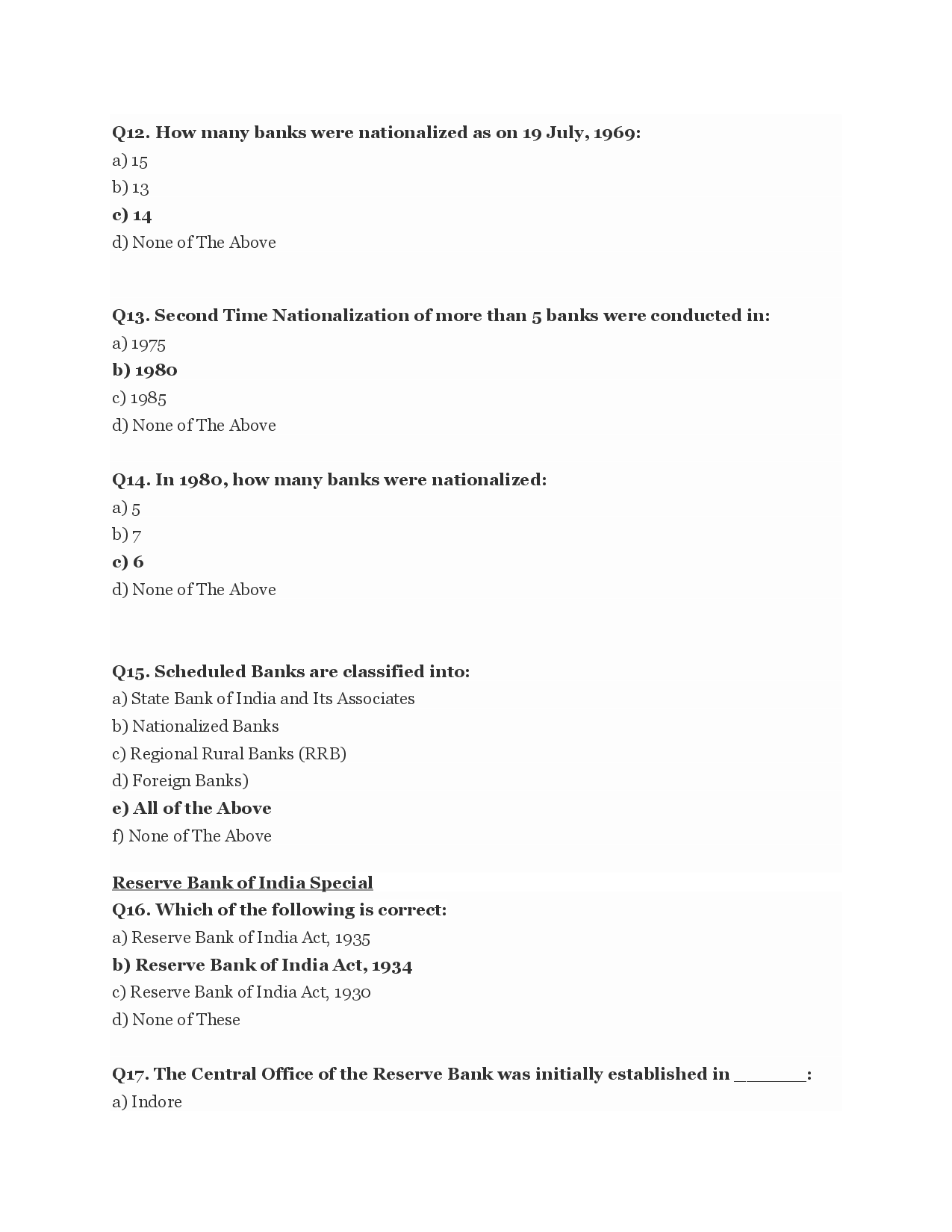 MCQs On Banking Awareness - Page 4