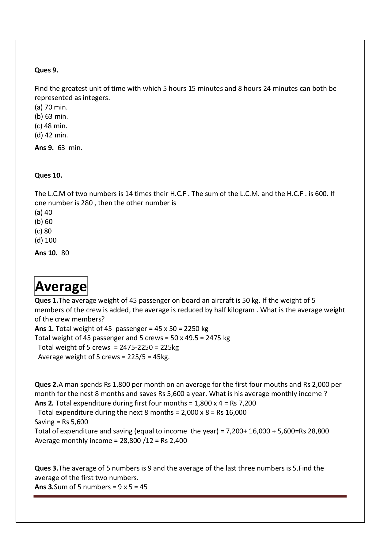 Solved MCQs On Quantitative Aptitude - Page 4