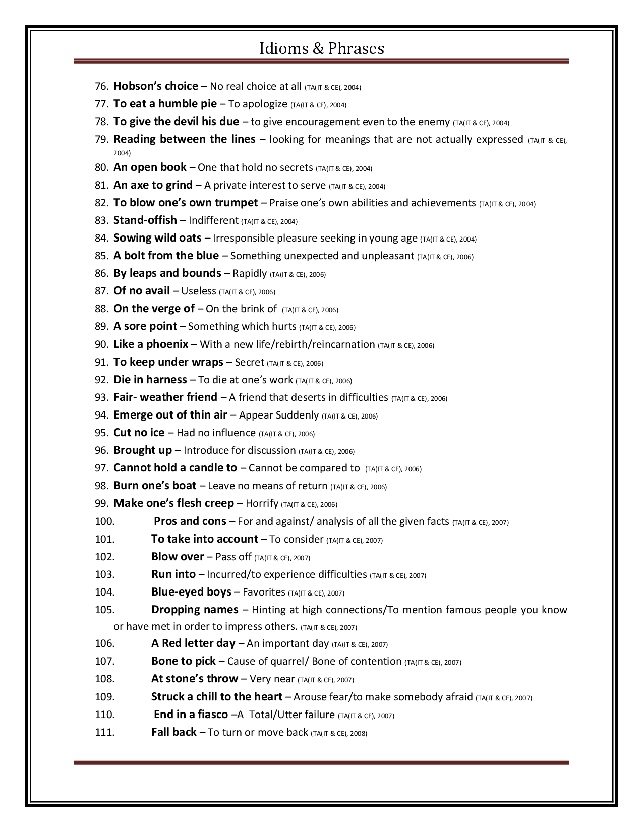 Idioms & Phrases - Page 4