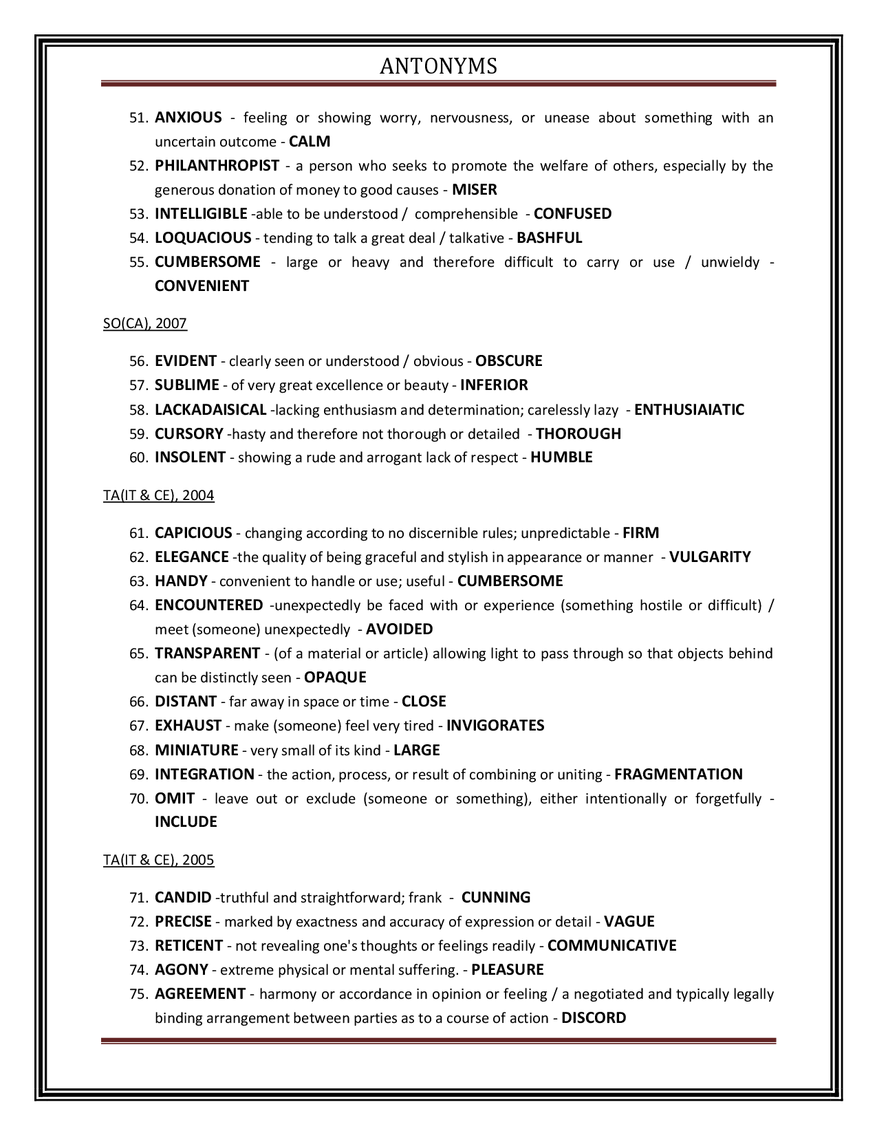 Antonyms For Competitive Exams - Page 4