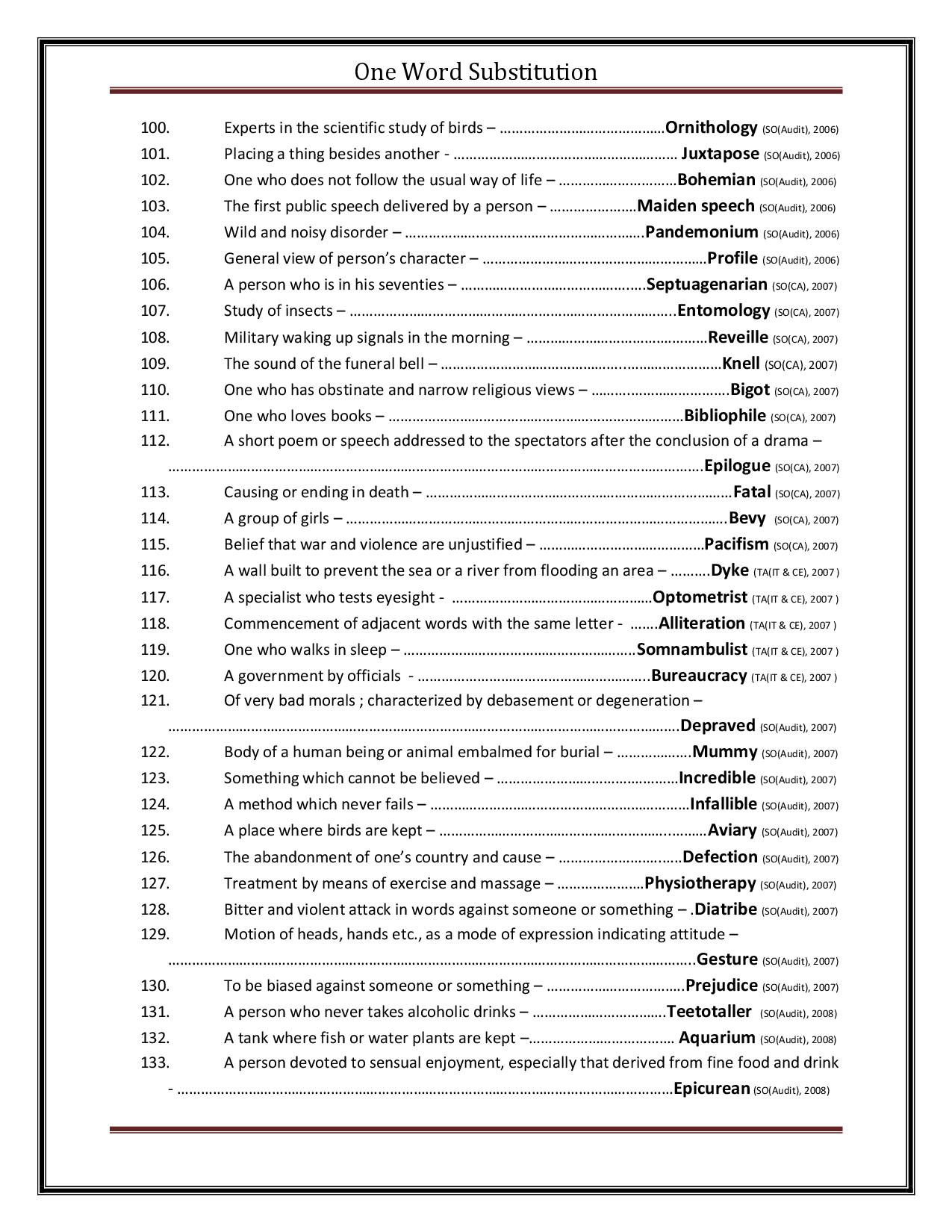 One Word Substitution - Page 5