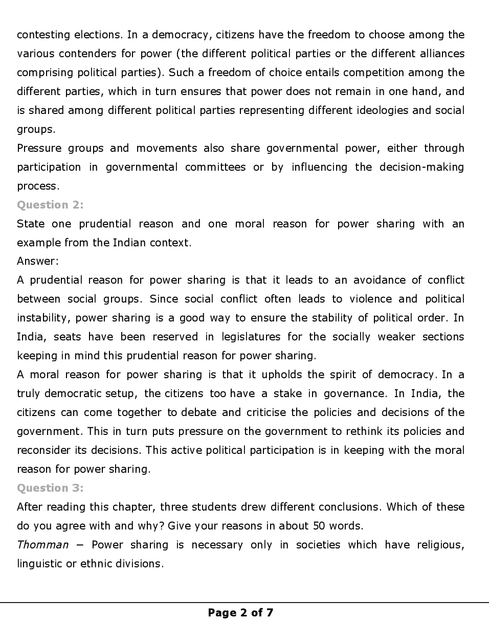 NCERT Solutions For Class 10 Civics - Page 3