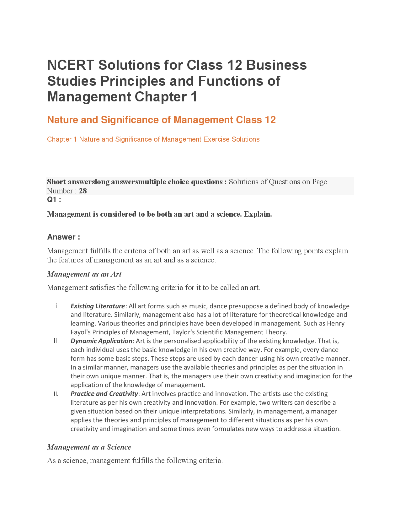 NCERT Solutions For Class 12 Business Studies Business Finance and Marketing - Page 2