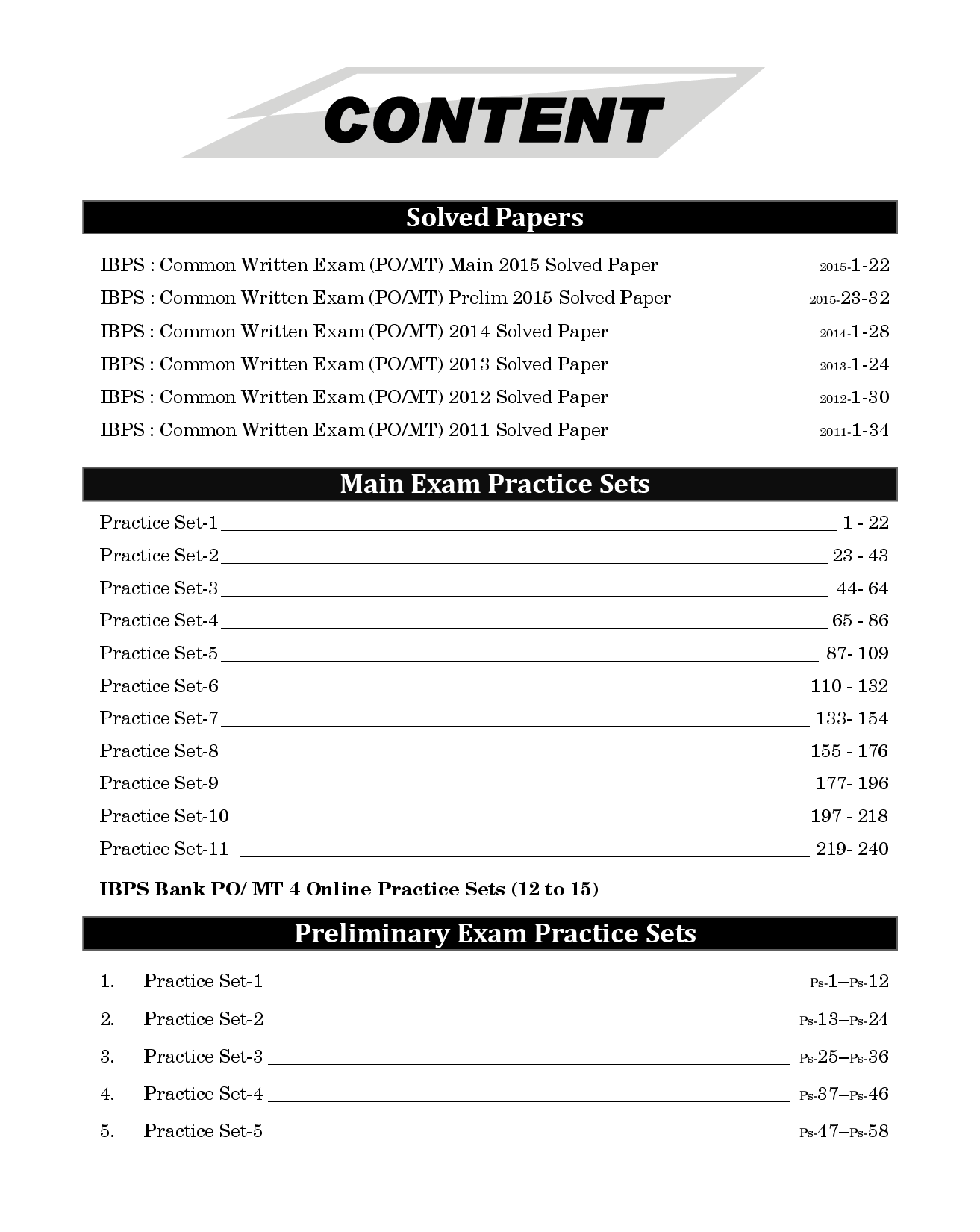 Target IBPS Bank Preliminary & Main PO/ MT Exam 20 Practice Sets Workbook - 16 in Book + 4 Online (6th edition) - Page 4