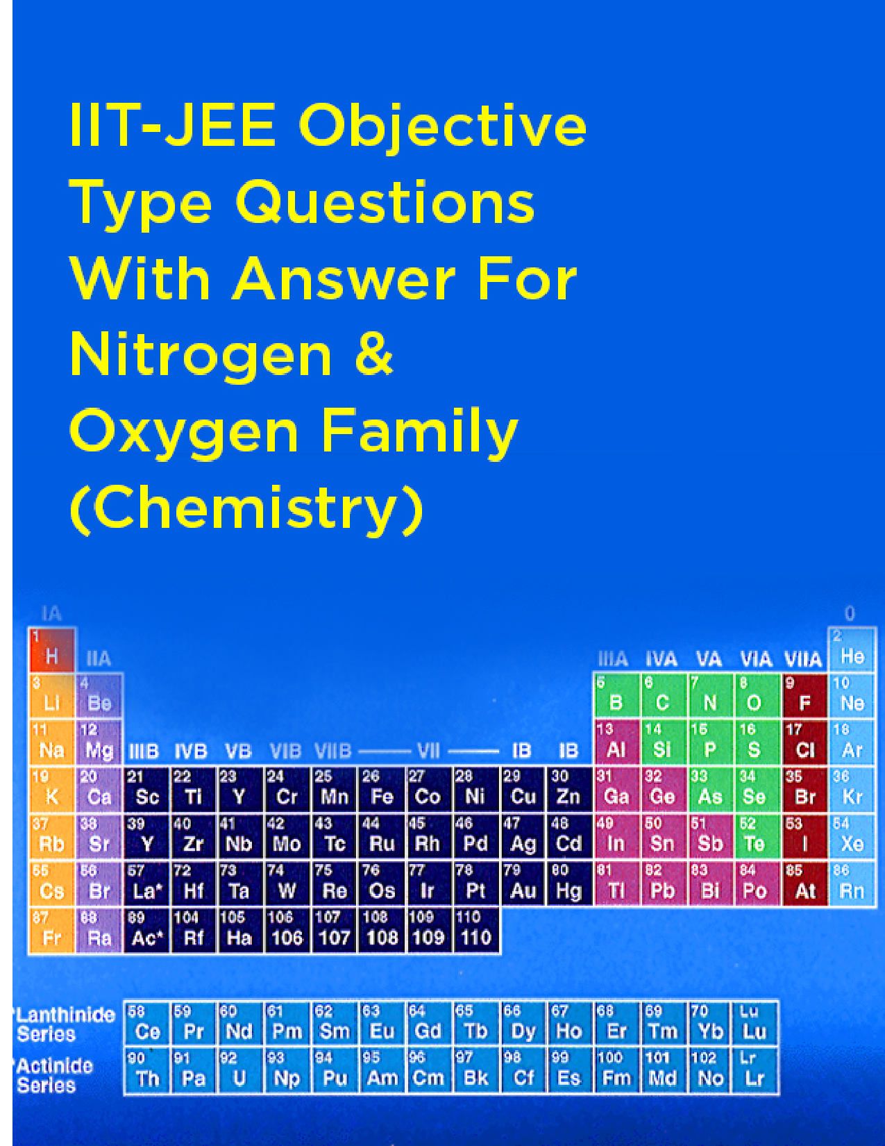IIT-JEE Objective Type Questions With Answer For Nitrogen And Oxygen Family (Chemistry) - Page 1