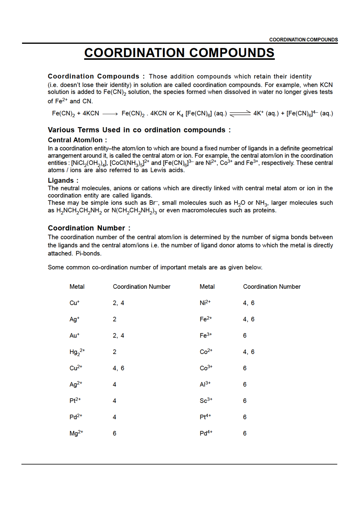 IIT-JEE Objective Type Questions With Answer For Coordination Compounds (Chemistry) - Page 2