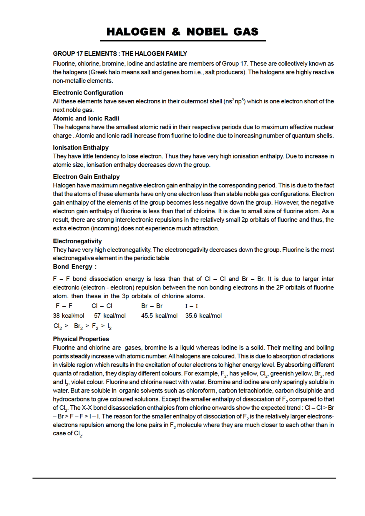 IIT-JEE Objective Type Questions With Answer For Halogen And Noble Gases (Chemistry) - Page 2