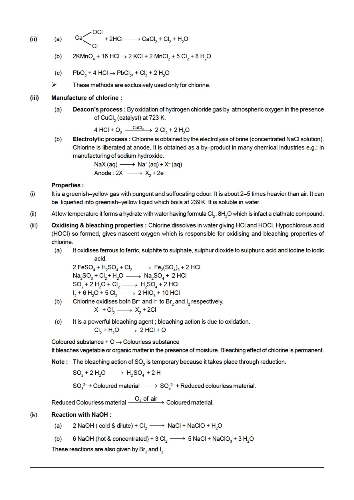 IIT-JEE Objective Type Questions With Answer For Halogen And Noble Gases (Chemistry) - Page 5