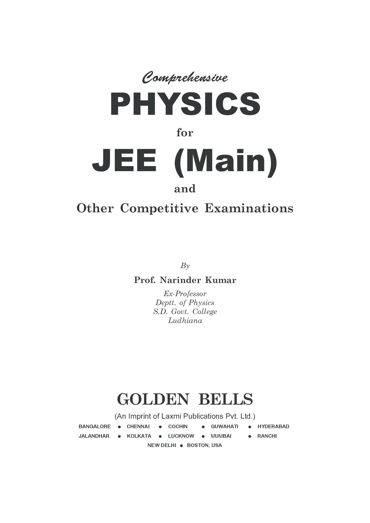 Comprehensive Physics For JEE (Main)  - Page 3