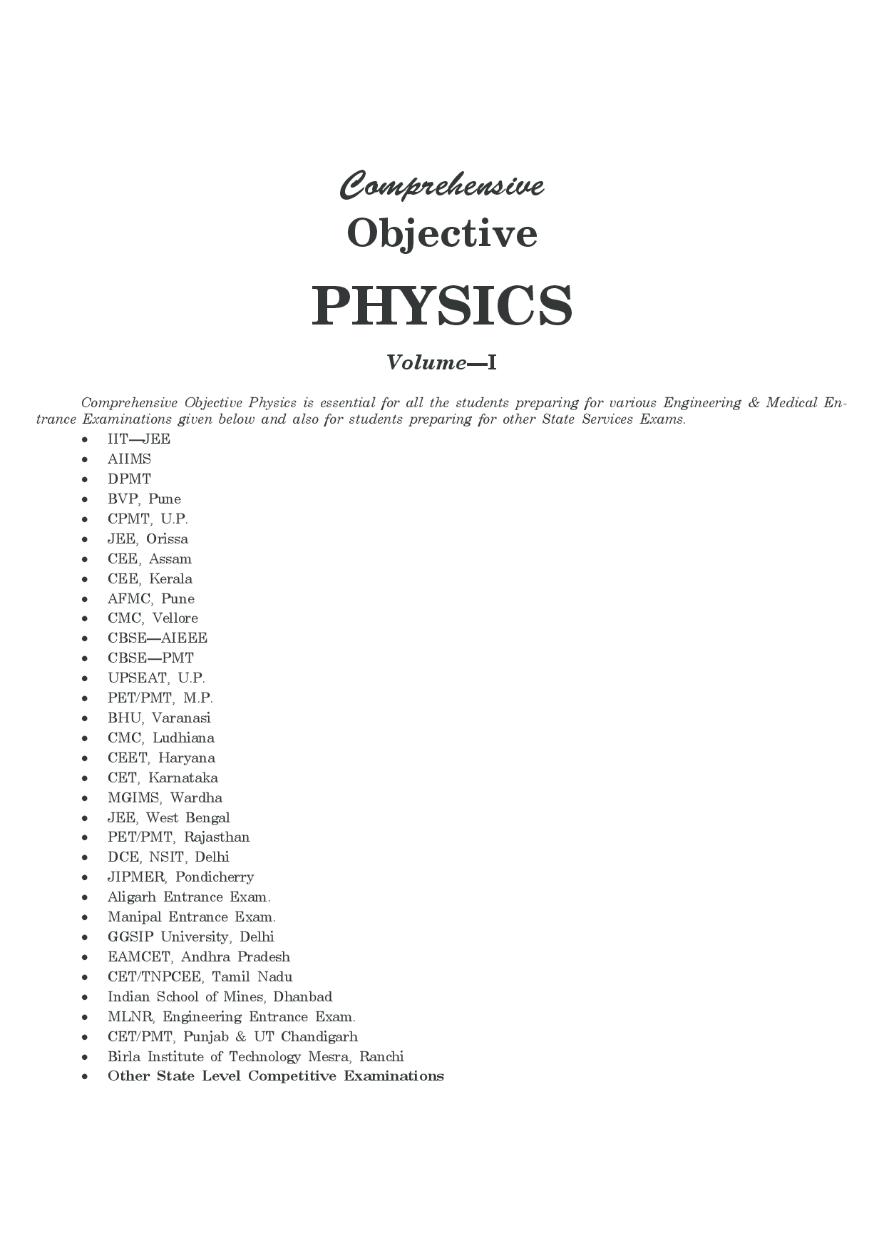 Comprehensive Objective Physics Vol. II For Competitive Examinations - Page 5