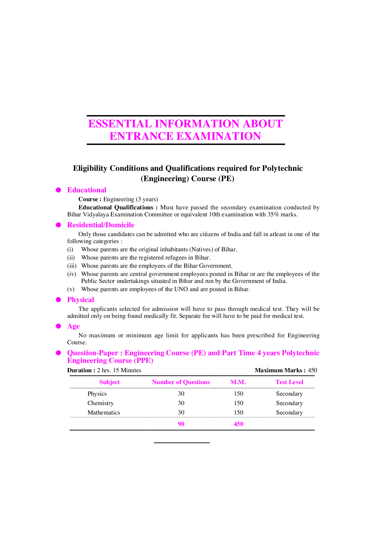 Bihar Polytechnic Combined Entrance Test - Page 5