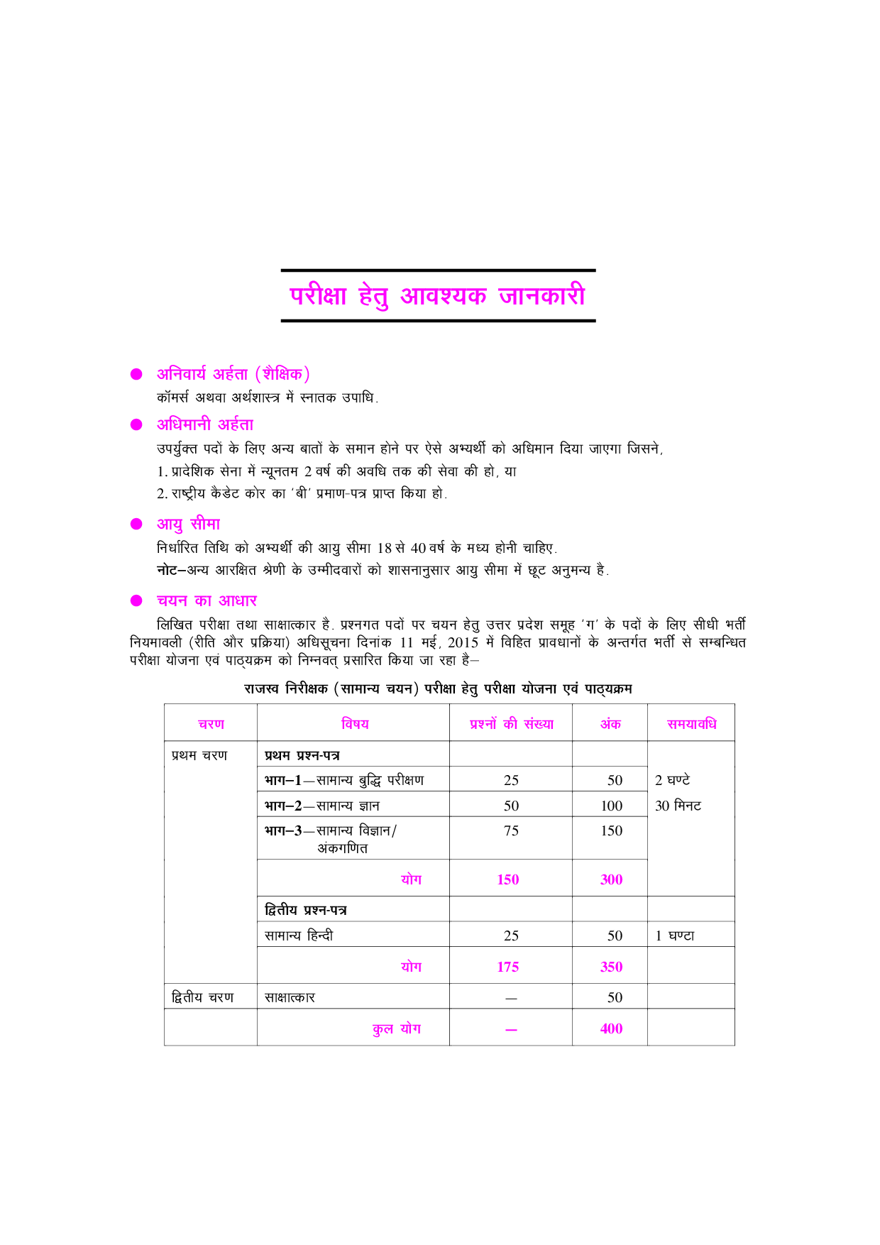 उत्तरप्रदेश अधीनस्थ सेवा चयन आयोग राजस्व निरीक्षक (सामान्य चयन) परीक्षा  - Page 5