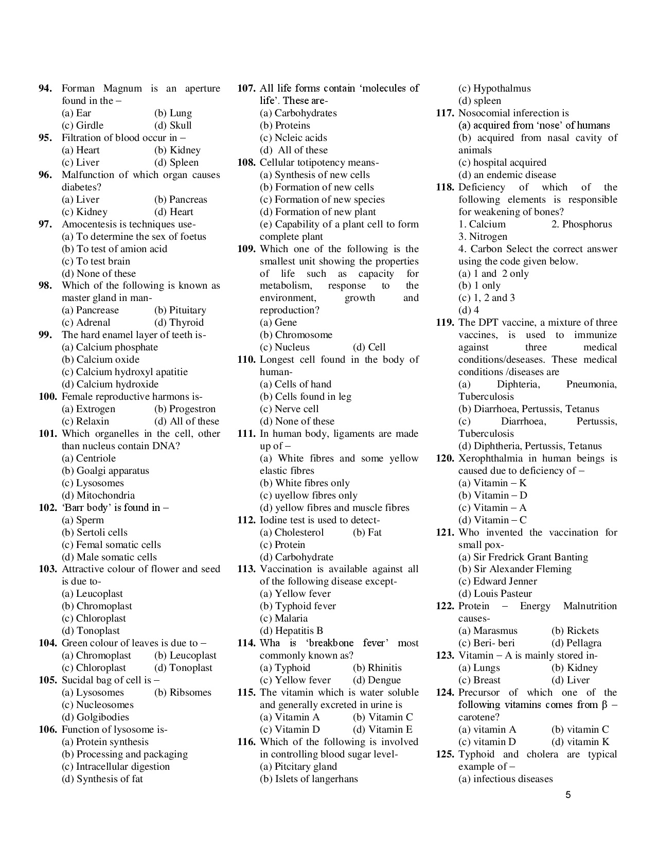 MCQ\'s On General Studies For Competitive Exams - Page 5