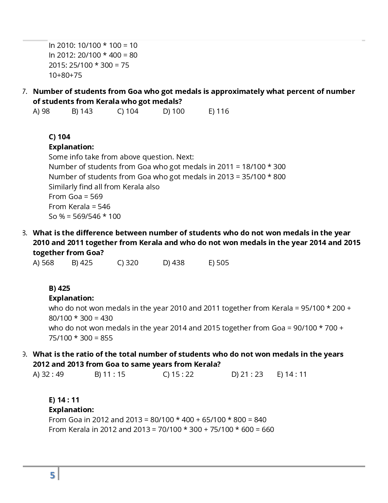 CAT Objective Type Question with Answer For Data Interpretation - Page 5