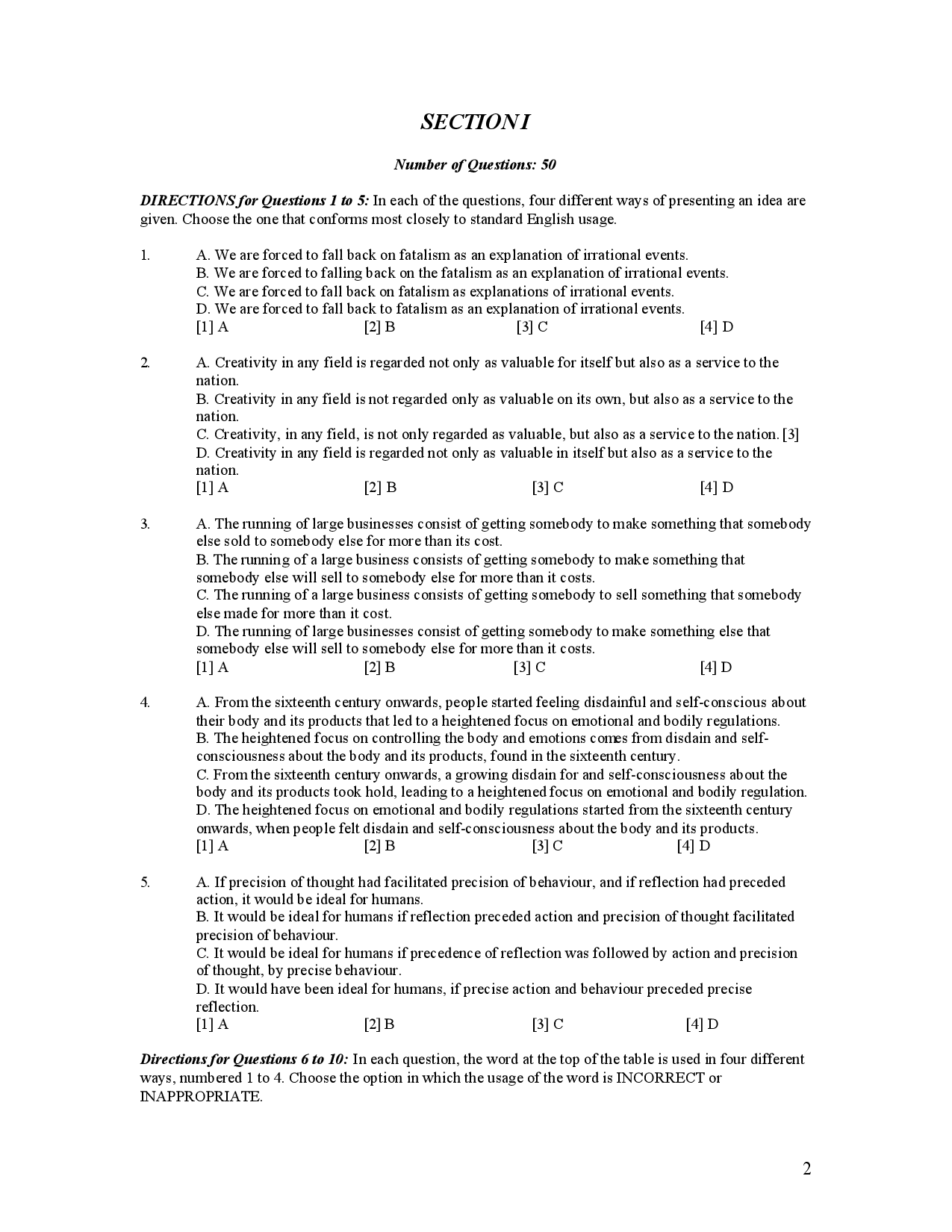 CAT Objective Type Question With Answer Set 1 - Page 3