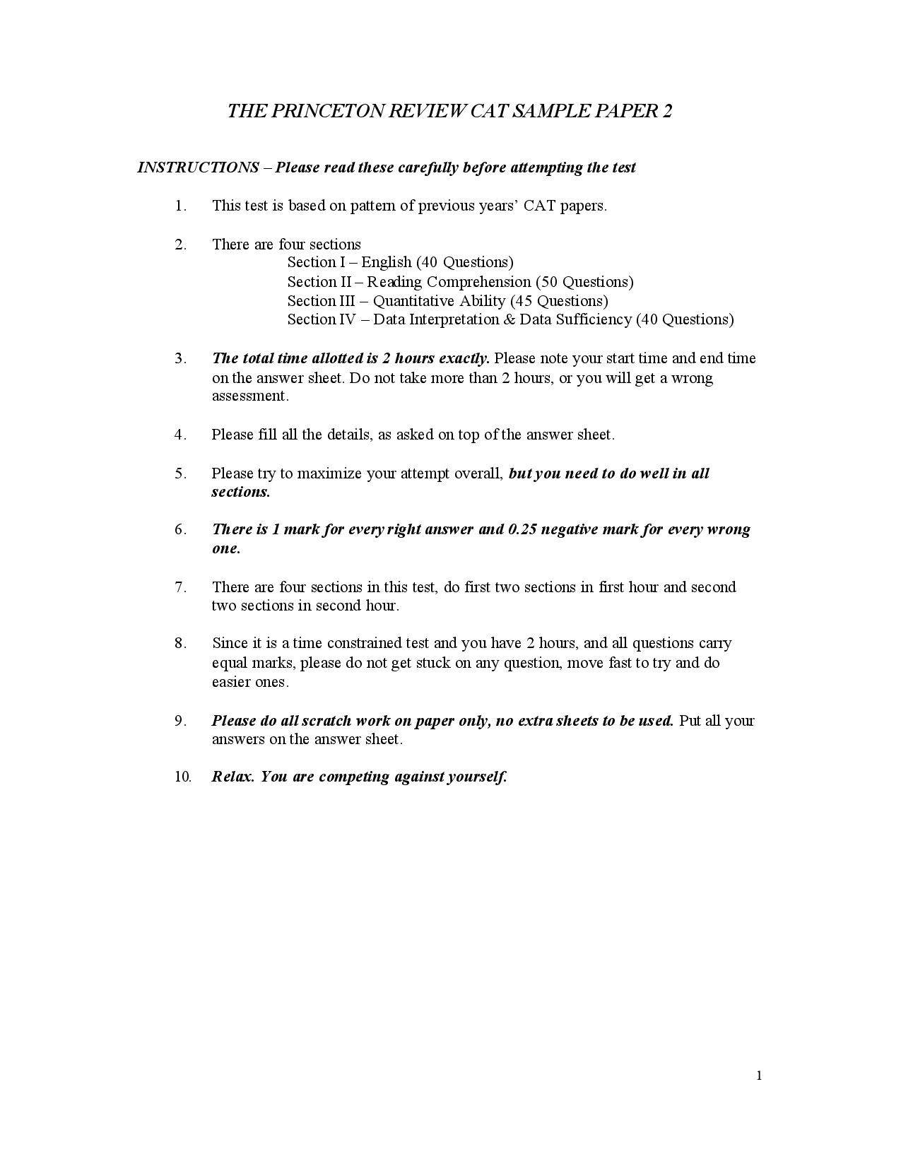 CAT Objective Type Question With Answer Set 2 - Page 2