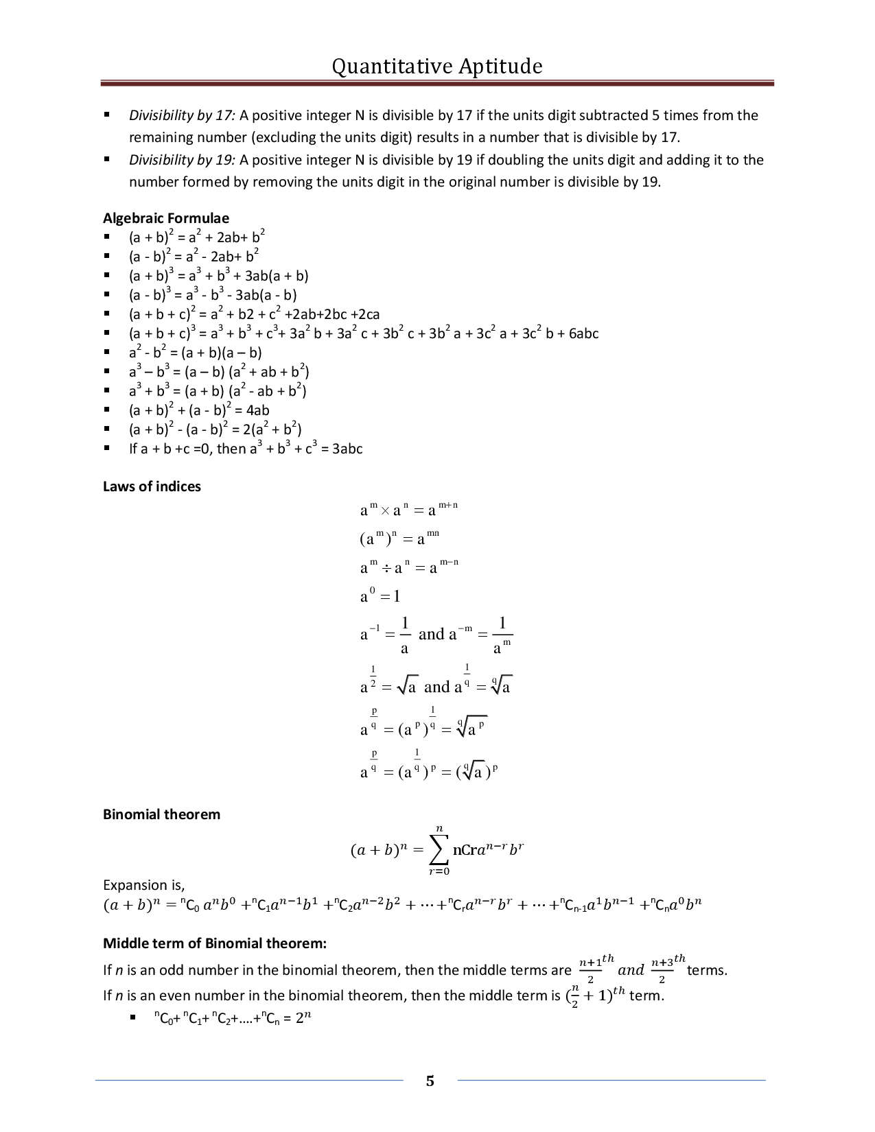 Quantitative Aptitude Formula ebook - Page 5