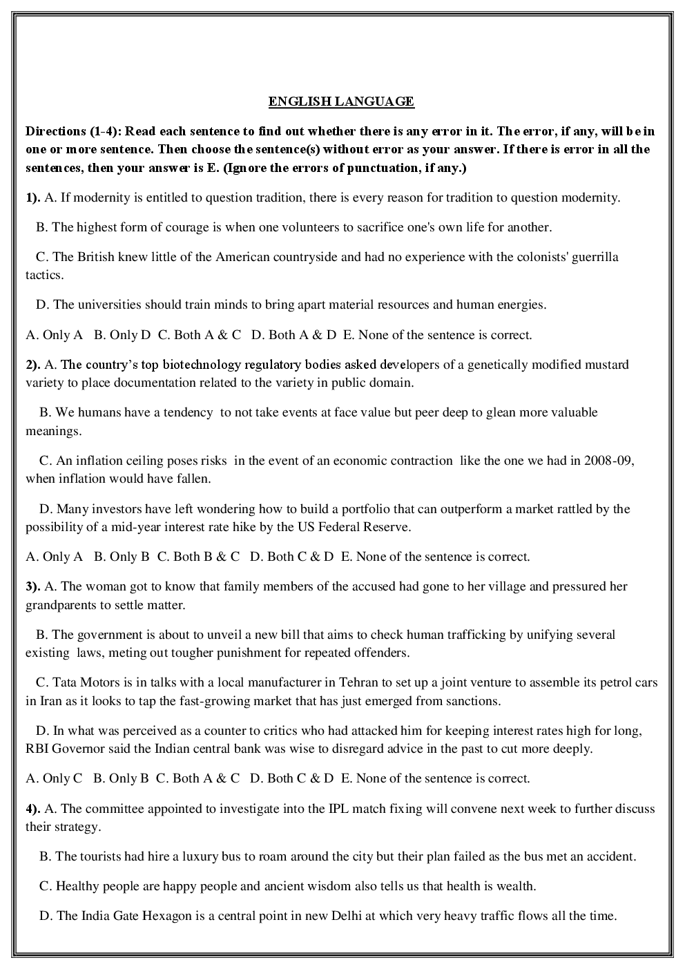 Based On IBPS New Pattern 2017 English Question & Answer - Page 2