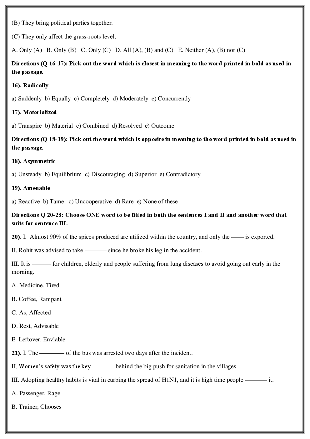 Based On IBPS New Pattern 2017 English Question & Answer - Page 5