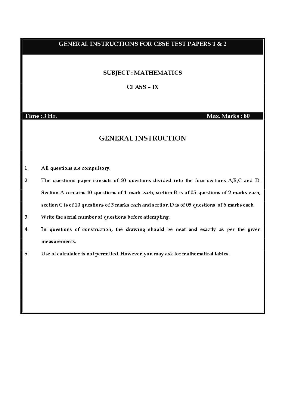 CBSE Test Paper And Solution Class IX (All Subjects) - Page 3