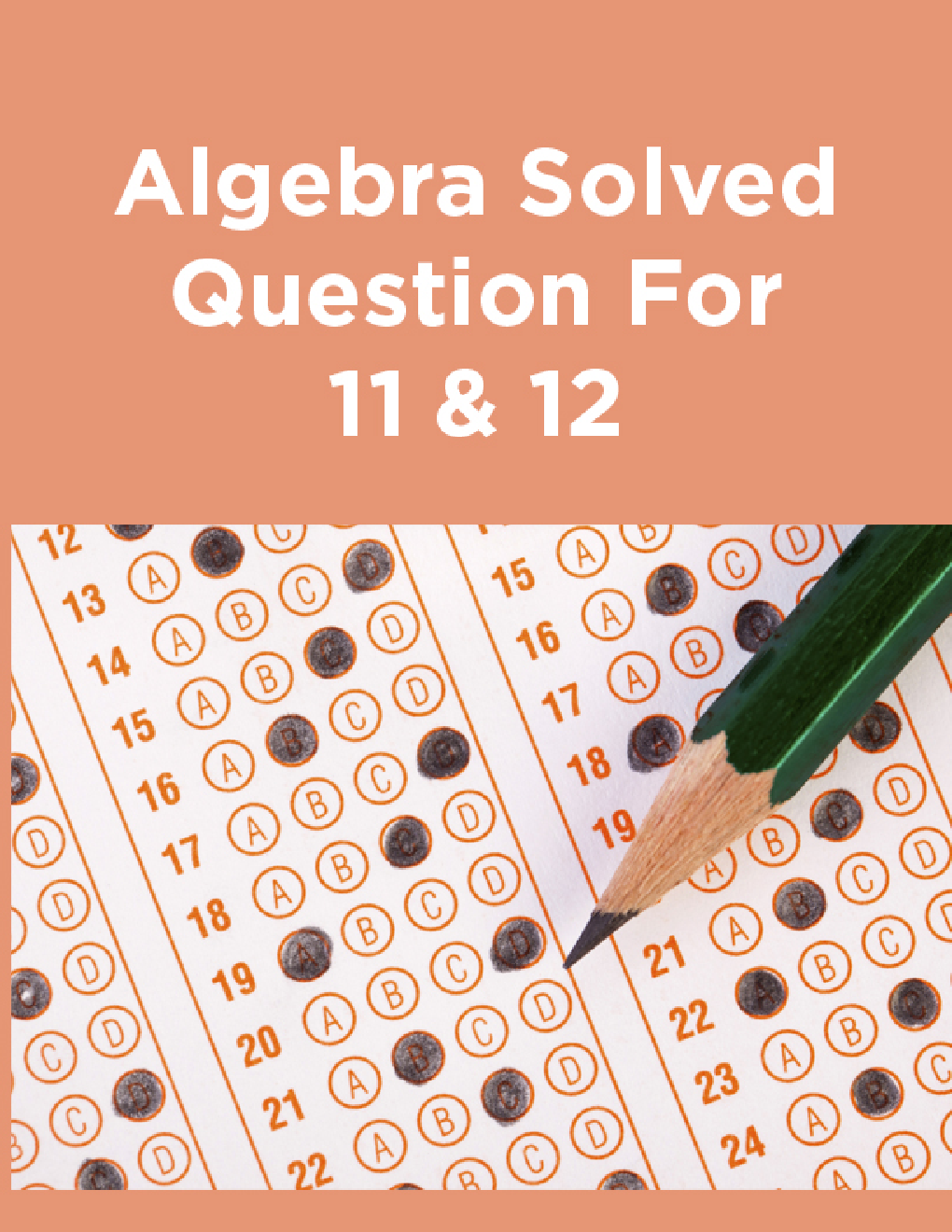 Algebra Solved Question For 11 & 12 - Page 1