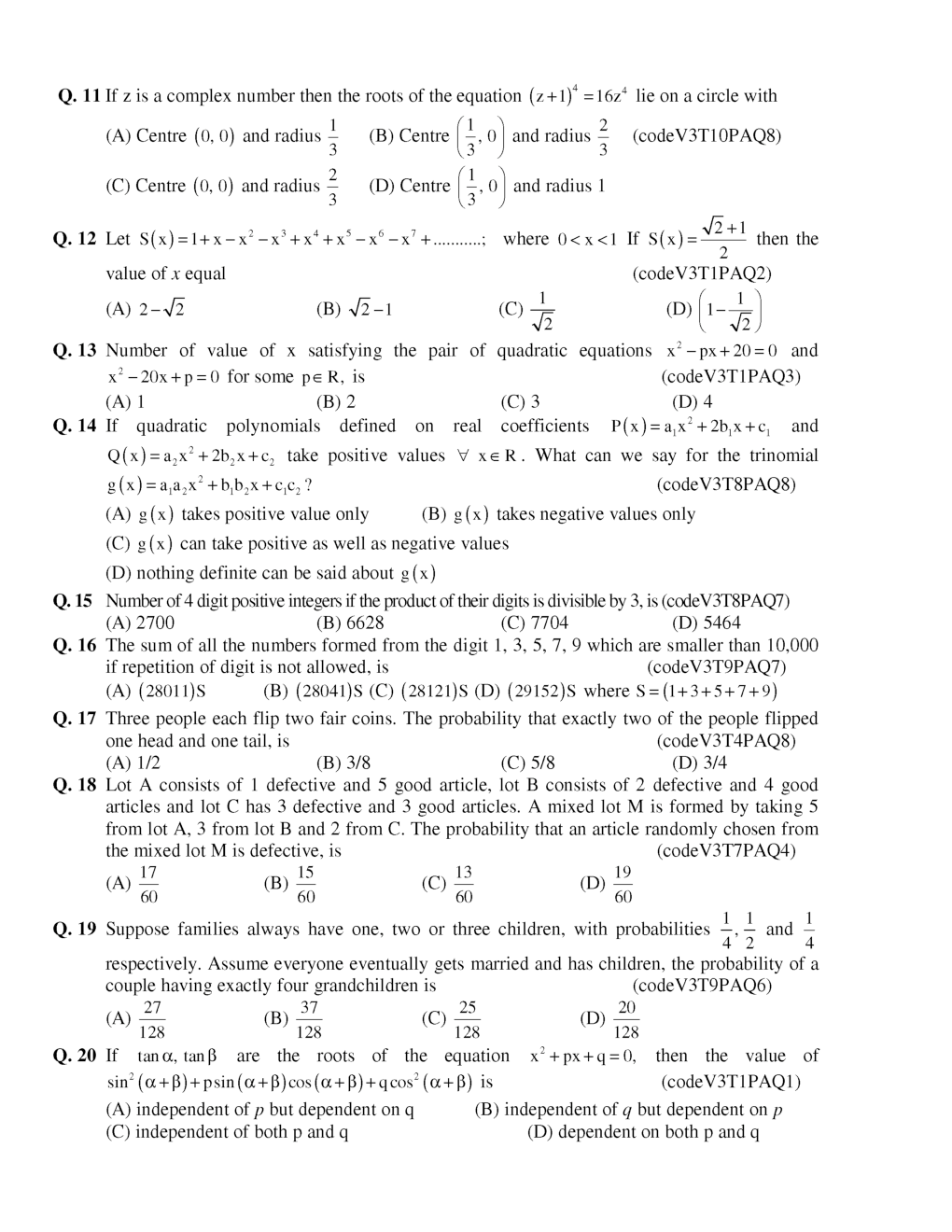 Algebra Solved Question For 11 & 12 - Page 3