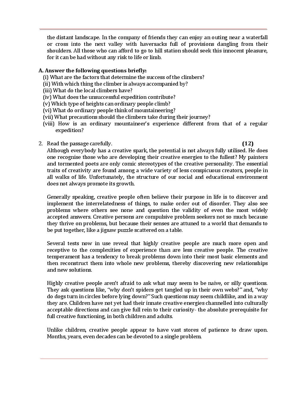 CBSE Sample Question Papers With Solution SA I For English communicative Class 10 - Page 3