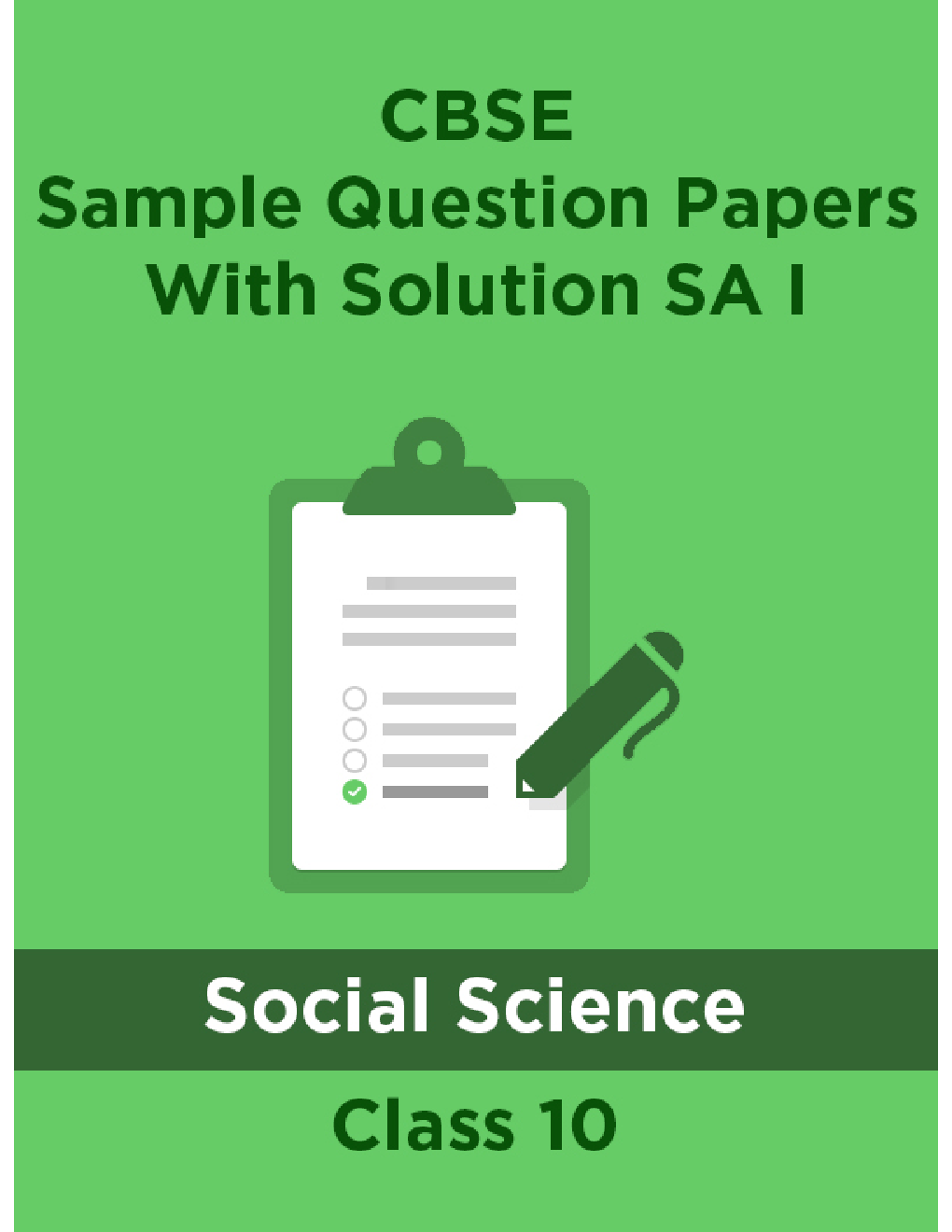 CBSE Sample Question Papers With Solution SA I For Social Science Class 10 - Page 1