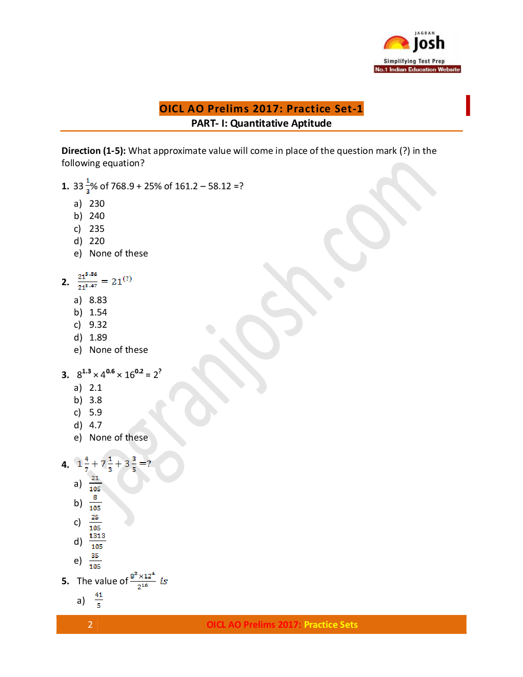OICL AO Prelims Practice Sets E-Book - Page 3