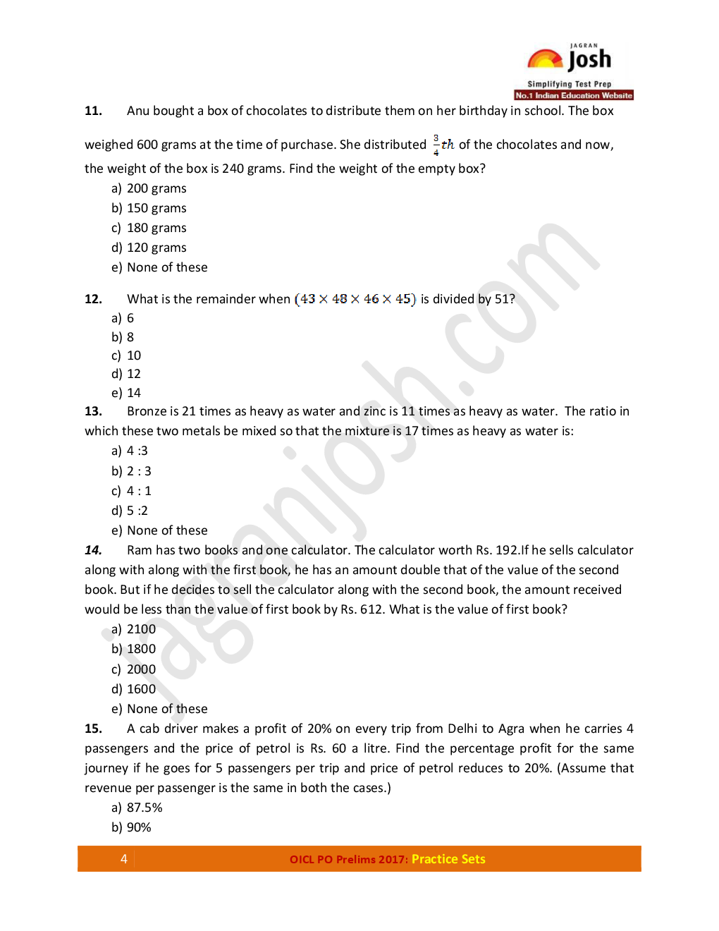 OICL AO Prelims Practice Sets E-Book - Page 5