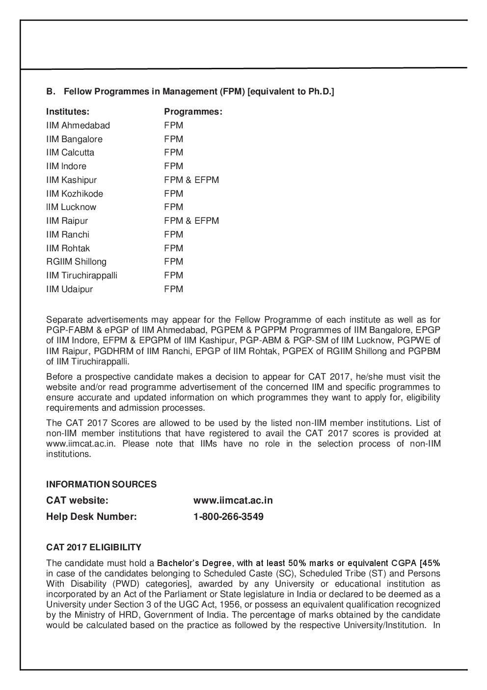 CAT Syllabus And Information Bulletin For 2017-18 Exam - Page 5