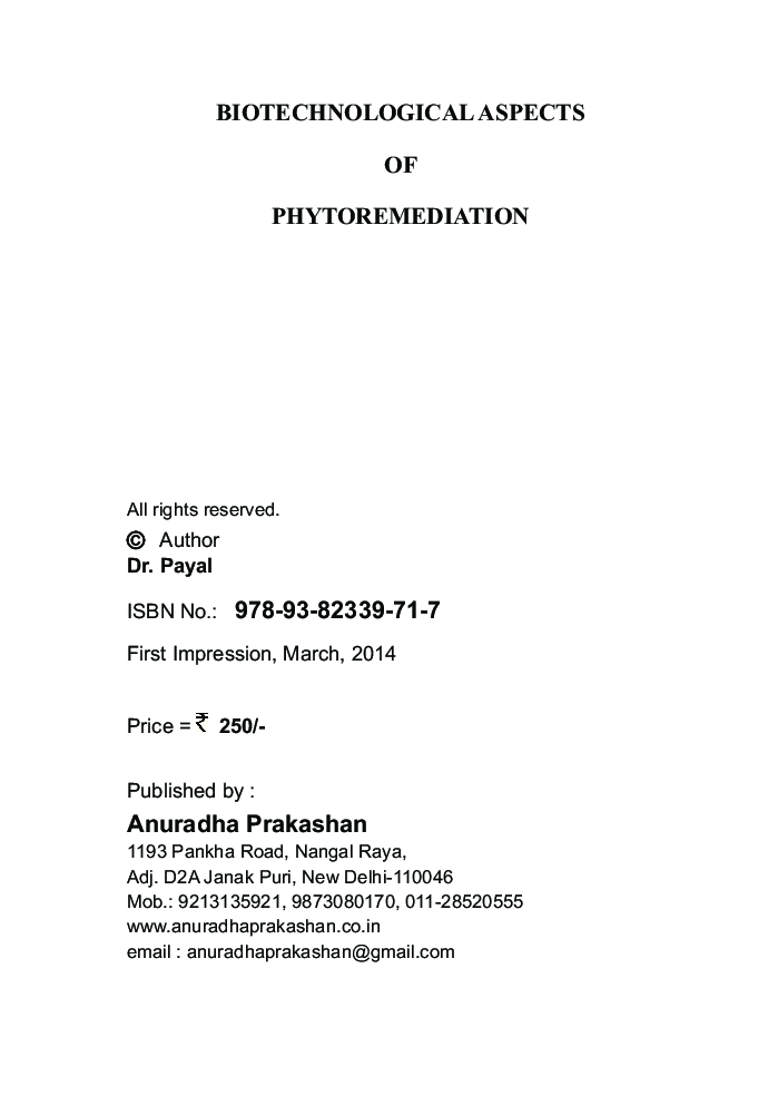Biotechnological Aspects Of Phytoremediation - Page 3