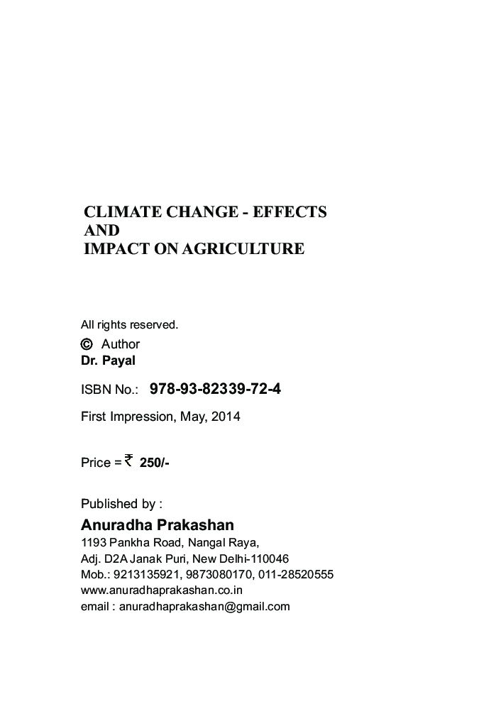 Climate Change Effects And Impact On Agriculture - Page 3