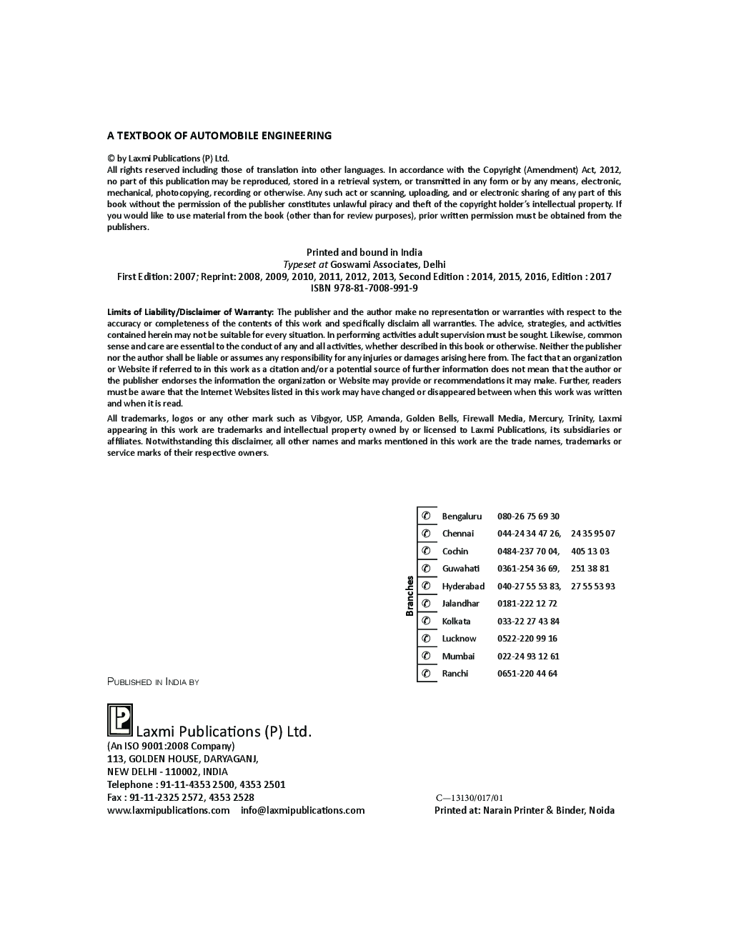 A Textbook Of Automobile Engineering - Page 3