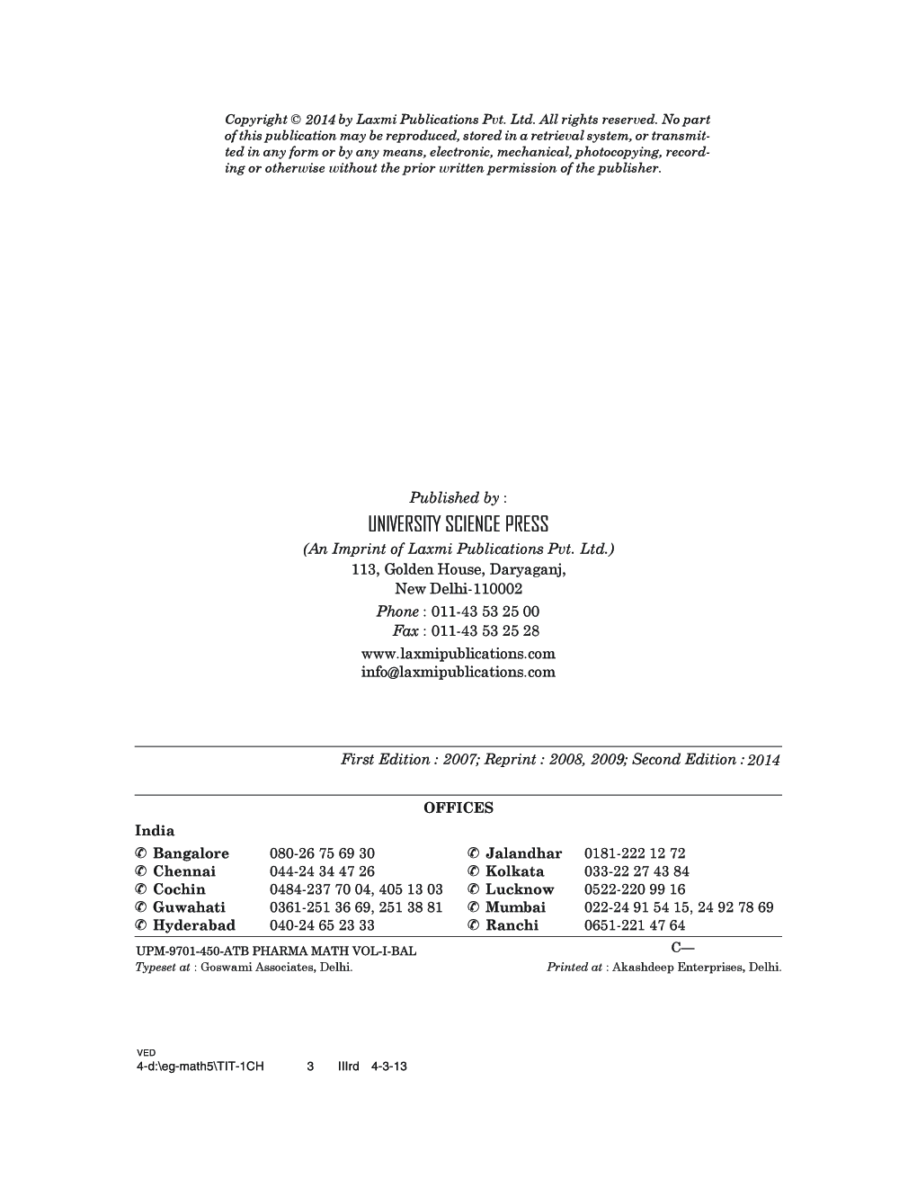 A Textbook Of Pharmaceutical Mathematics Vol-I - Page 5
