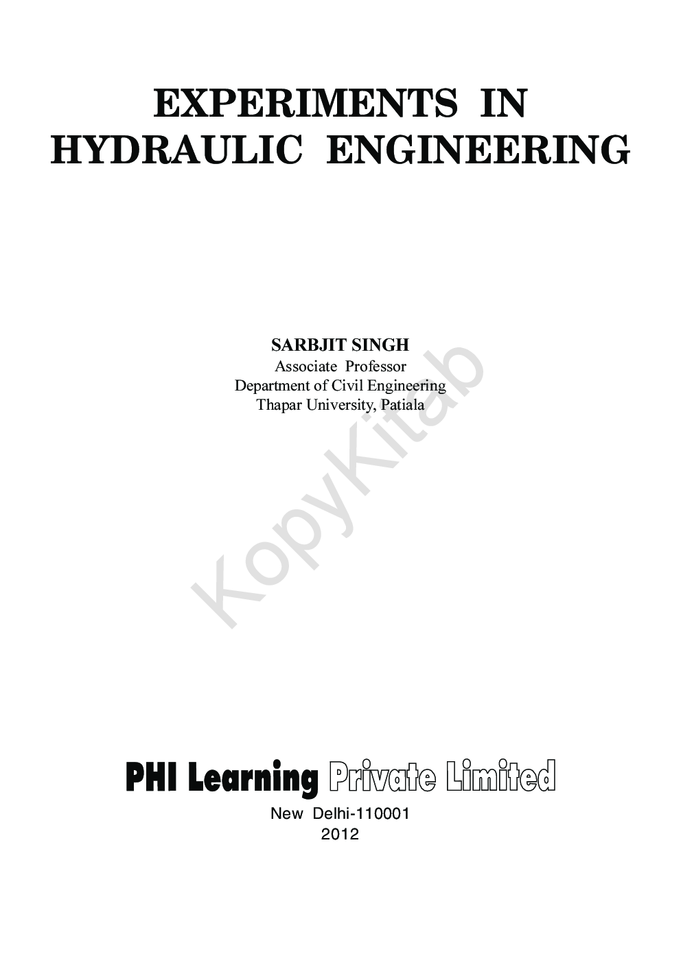 Experiments In Hydraulic Engineering - Page 3
