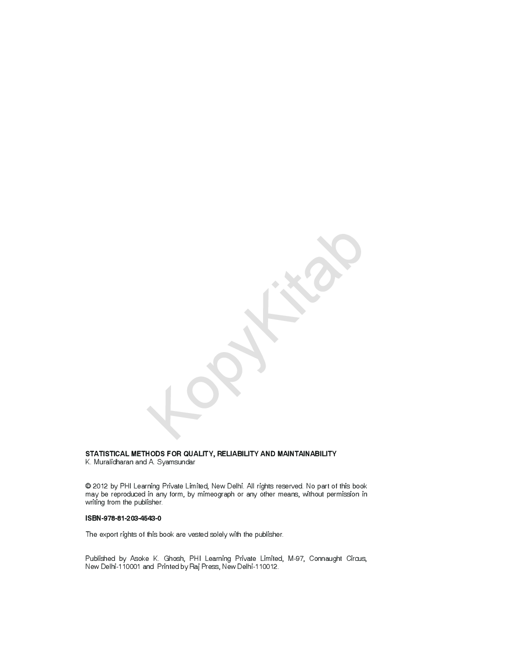 Statistical Methods For Quality, Reliability And Maintainability - Page 5