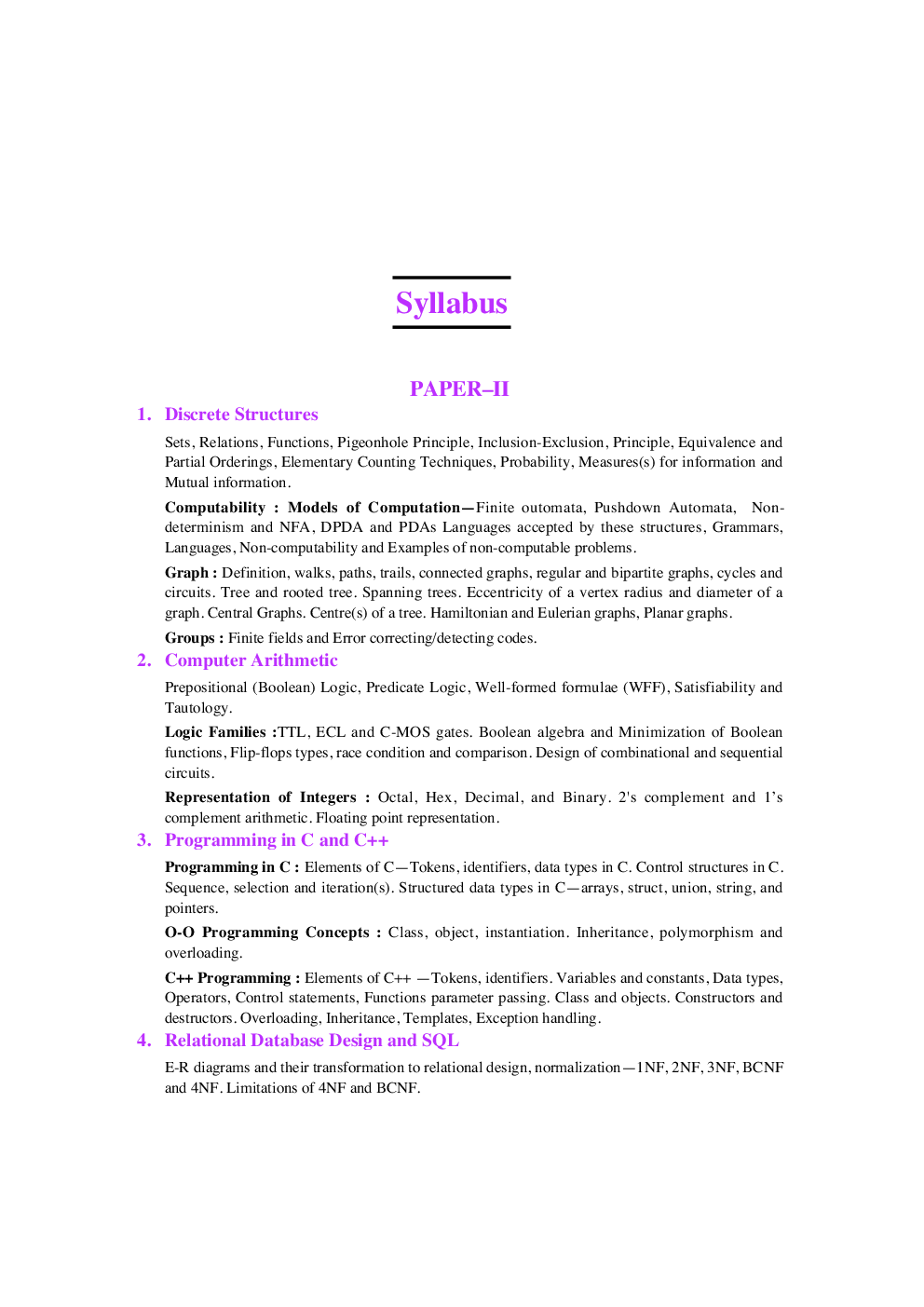 UGC NET /JRF /SET Computer Science and Applications (Paper II & III) - Page 5