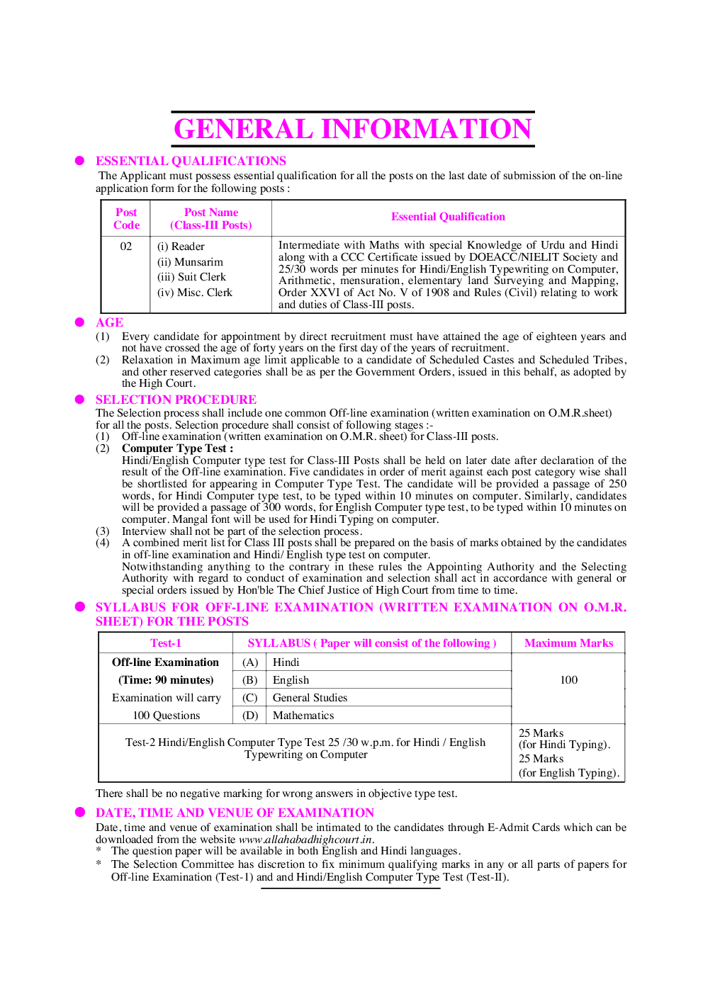 प्रैक्टिस सेट इलाहाबाद उच्च न्यायालय समूह 'ग' भर्ती परीक्षा - Page 5