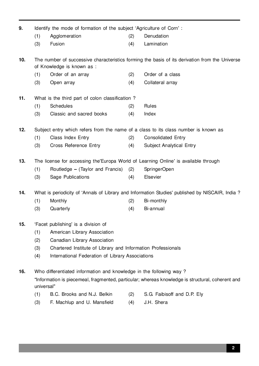 UGC NET Library and Information Science Solved Previous Year Question Paper II And III For 2017 - Page 3