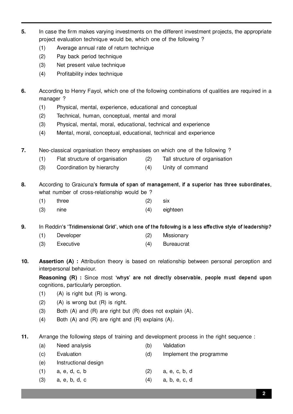 UGC NET Management Solved Previous Year Question Paper II And III For 2016-17 - Page 4