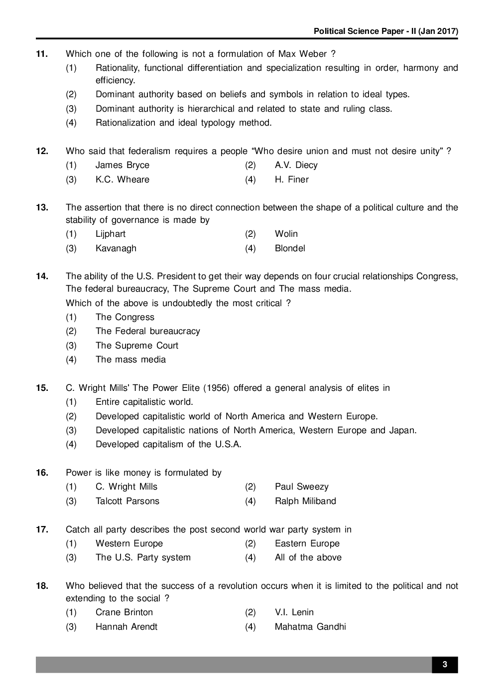UGC NET Political Science Solved Previous Year Question Paper II And III For 2016-17 - Page 4