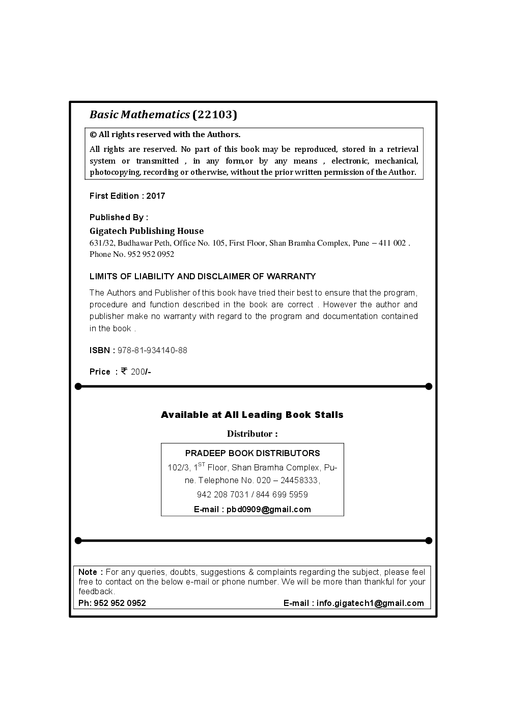 Basic Mathematics Semester I (Common for all branches) - Page 3