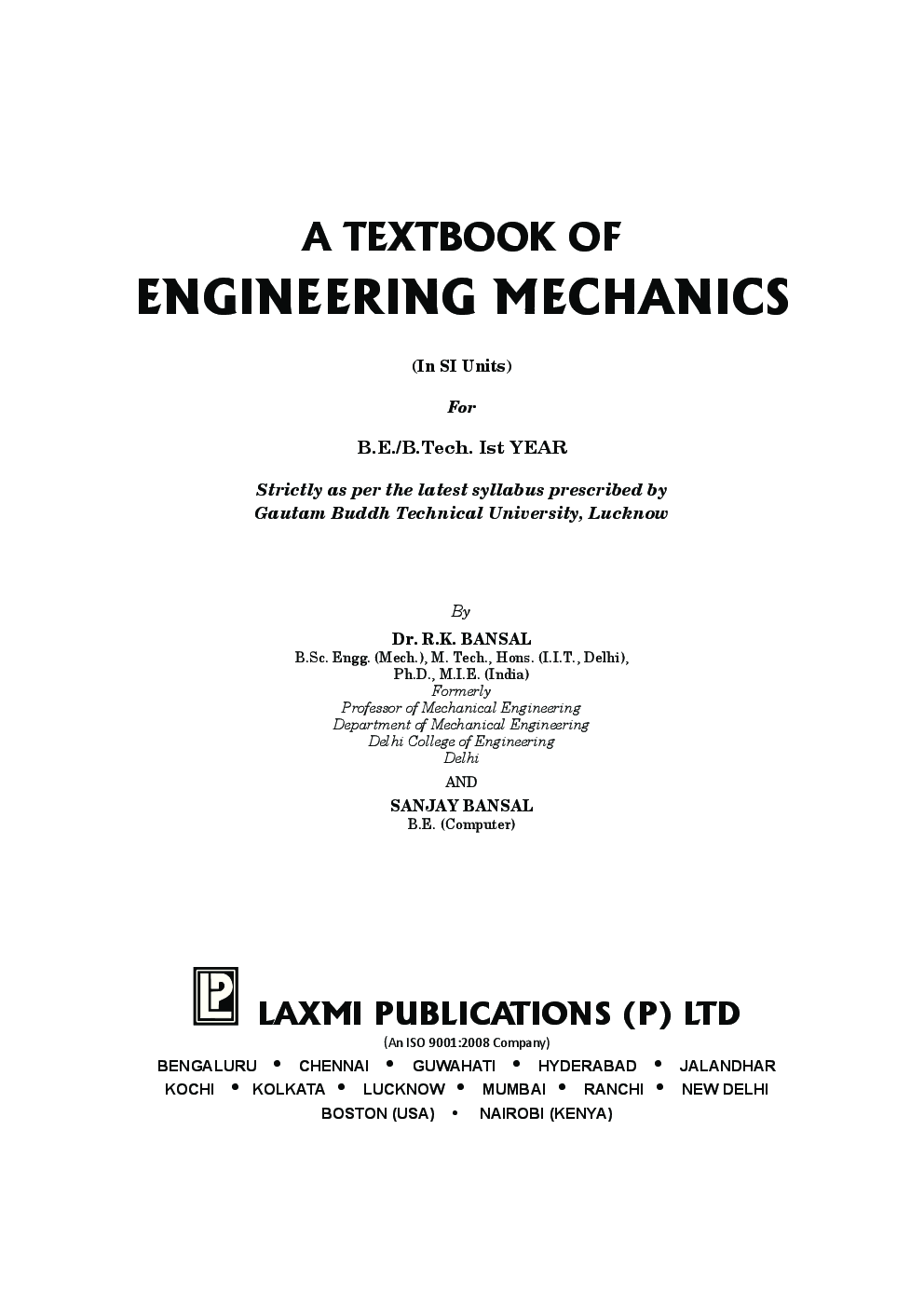 A Textbook Of Engeneering Mechanics (Gautam Buddh Technical University) Lucknow - Page 4