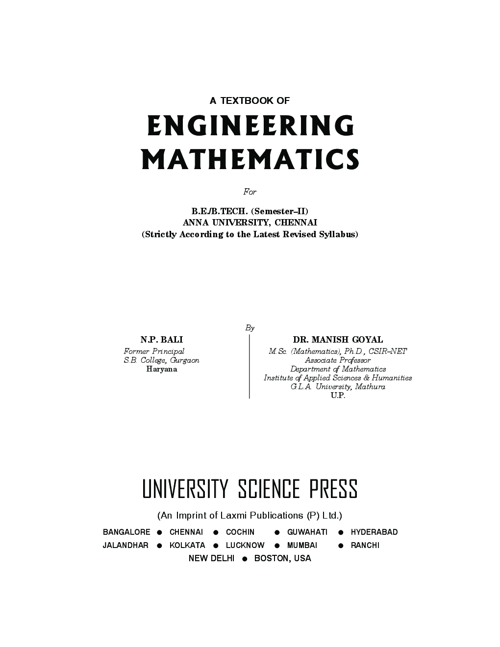 A Textbook Of Engineering Mathematics Sem II (Anna University) Chennai - Page 4