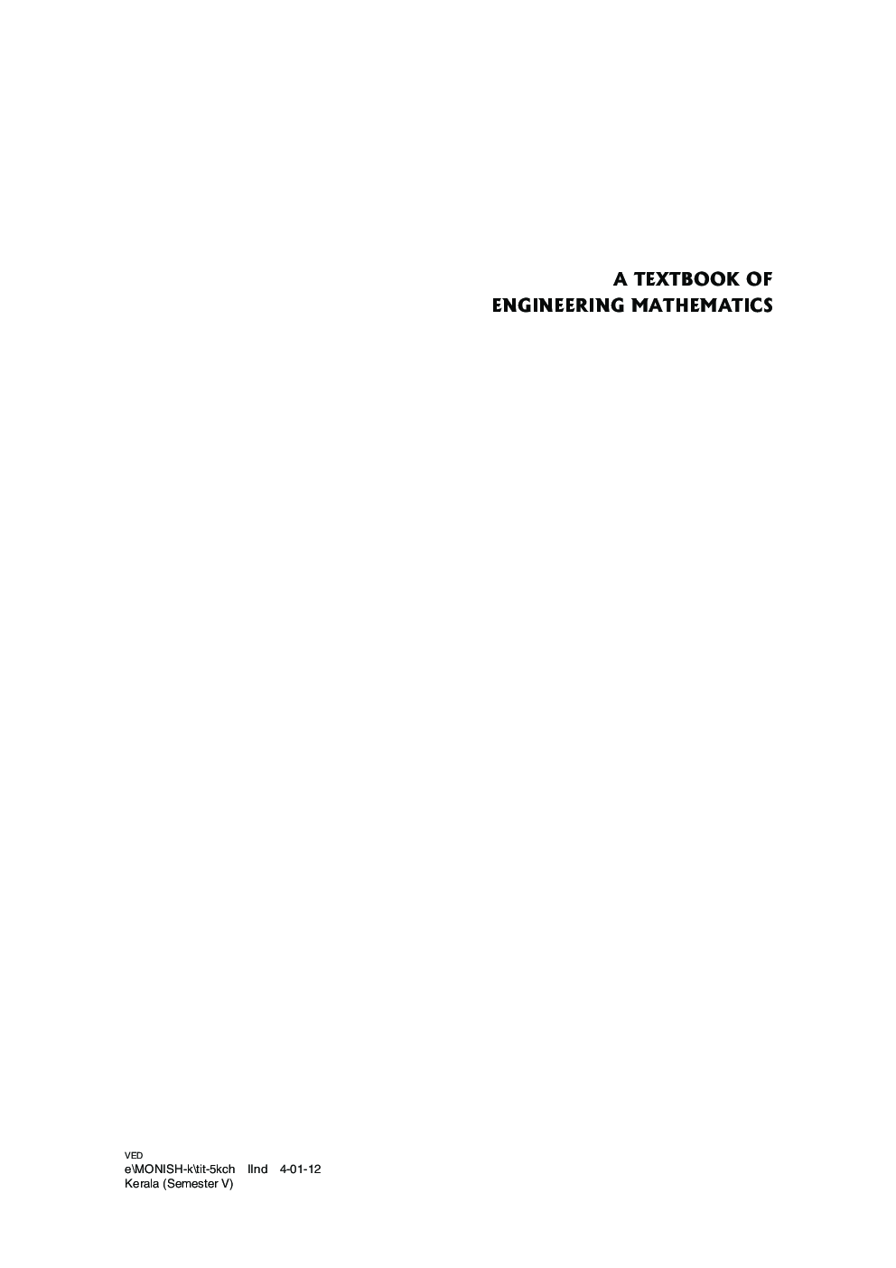 A Textbook Of Engineering Mathematics Semester-V (MGU, Kottayam) Kerla (For CS & IT) - Page 2