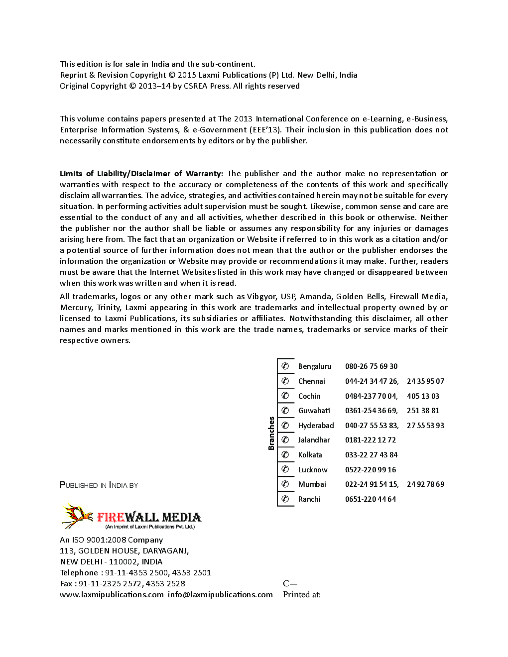 Conference On E-Learning, E-Business, Enterprise Information Systems And E-Government - Page 4