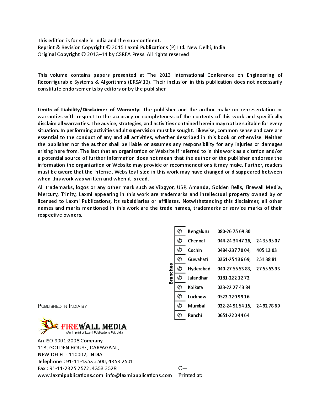 Conference On Engineering Of Reconfigurable Systems And Algorithms  - Page 4